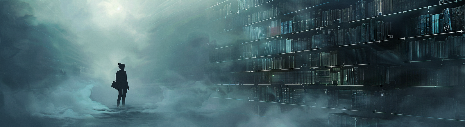 u7996237426 a vast digital library fading into mist shelves o 0ec8baf4 2de9 4a91 89f0 7202877fc2ed 1
