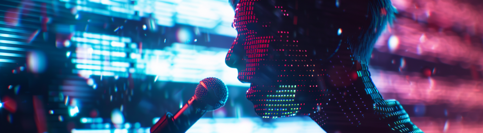 u7996237426 close up of a microphone dissolving into glitchin f14ad143 868d 43b2 91cd 20cf01765f7a 3