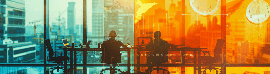 u7996237426 modern office skyline split into two halves one v ac254283 1563 4784 a6e8 00818941cd2a 1