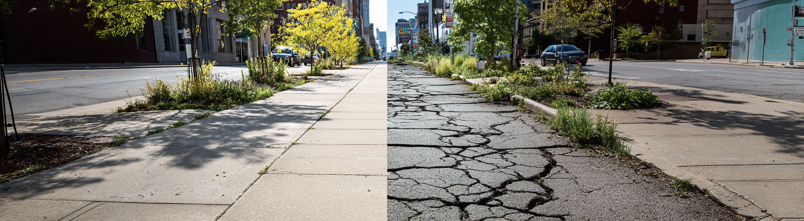 u7996237426 urban street split in two one side gleaming with b904a91a 1a9e 4335 809a 6688ba680e7b 1