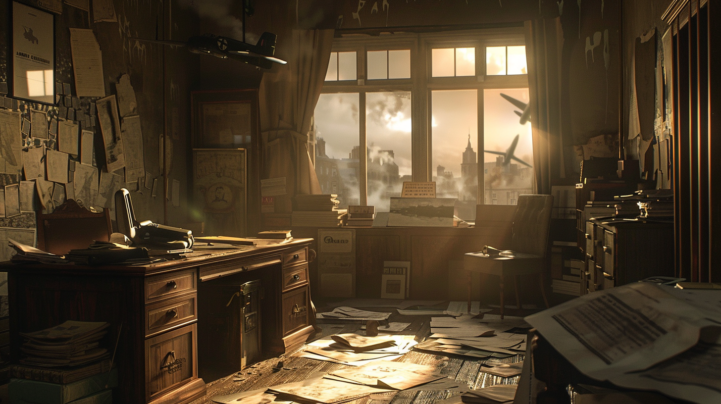 u7996237426 a cinematic wide shot of a war era townhouse in l 44e1c728 5881 4412 8478 87934332de41 2