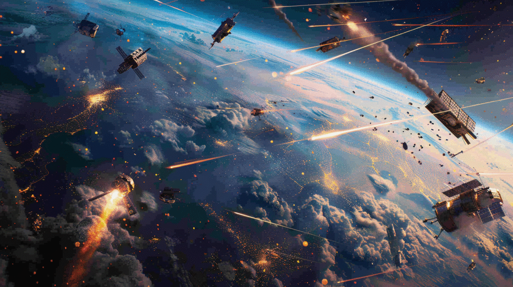 u7996237426 a wide cinematic image of satellites in orbit dep 394b0e51 7ad9 41f4 8077 cd333337c09f 1