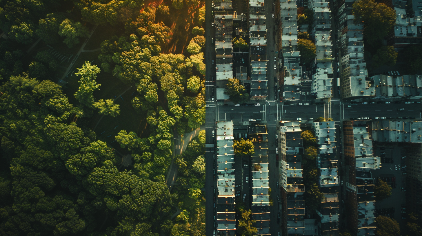 u7996237426 aerial view of a divided city one half green and d780fd04 6ff5 45d9 ab44 6dfeac3750aa 0