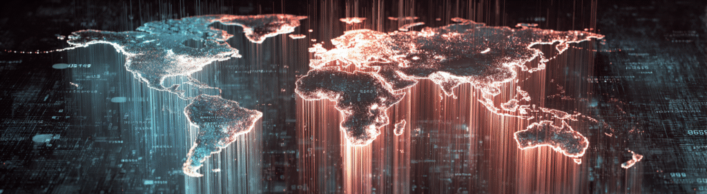 u7996237426 ultra wide digital world map made of glowing data 8b982a62 f401 478a a611 70b56c33a286 2