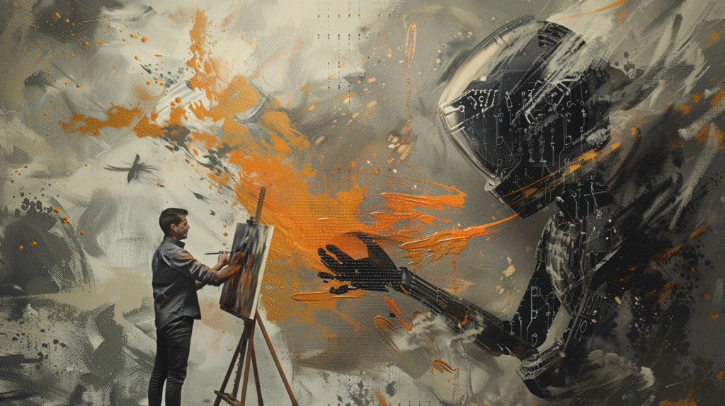 ai-driven art creation ethics surreal editorial