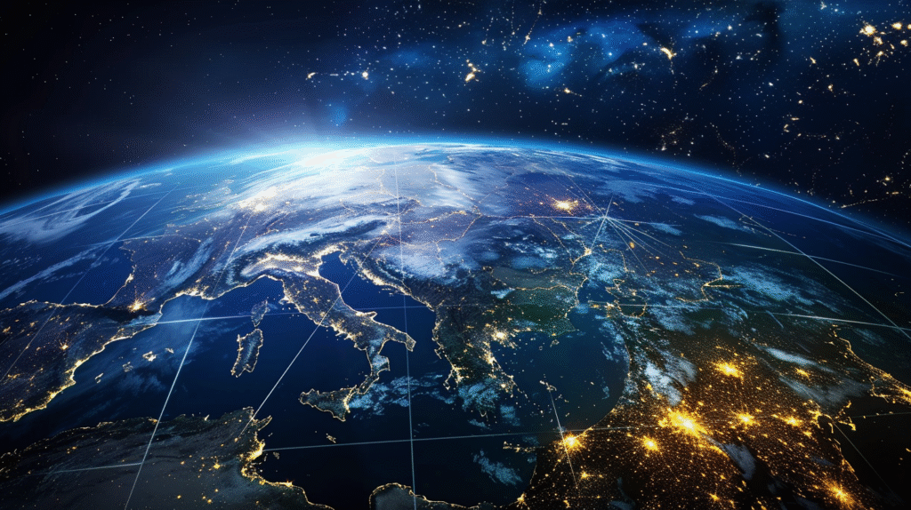 u7996237426 cinematic satellite view of earth at night showin 67fbba2a 76a2 4e68 9328 298f04ee9176 3